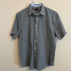 UNTUCKit Mens Checkered Plaid Short Sleeve Button Front Shirt
